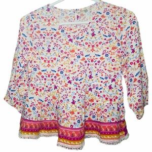 Mudd Girls Long Sleeve Shirt Flowers